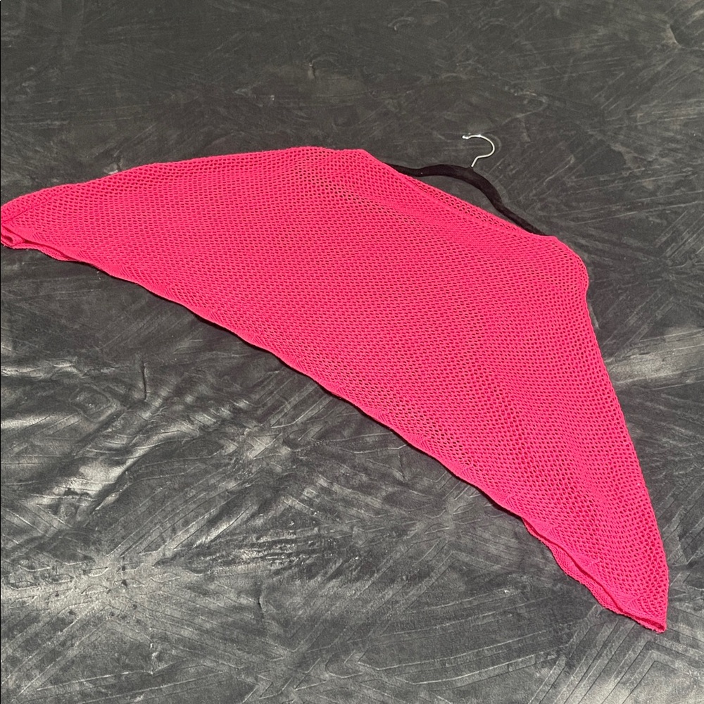 Vibrant Pink Knit Shawl